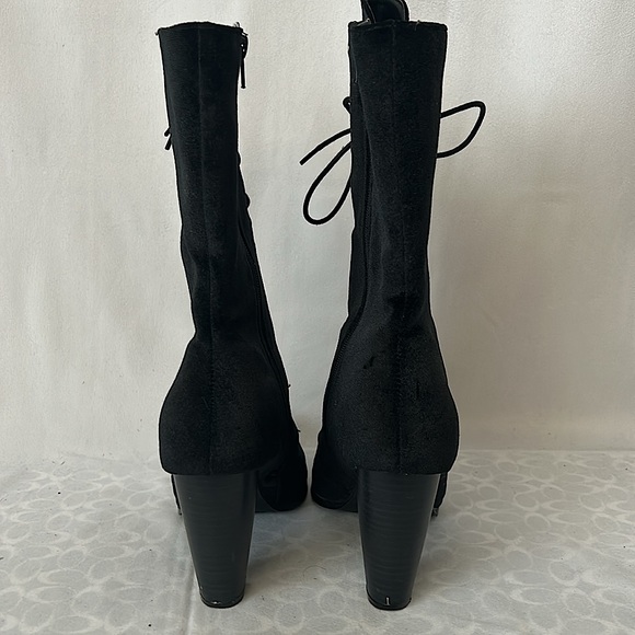 Penny Loves Kenny Black Velvet Victorian Style Lace Up Boots Shoes **Size 9.5** - Picture 5 of 7